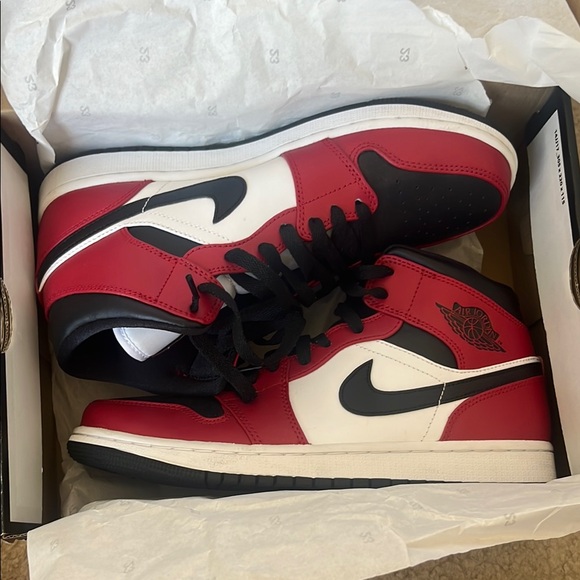 Nike Other - Nike Air Jordan 1 Mid Red and Black Sneakers High-Top Style with box
